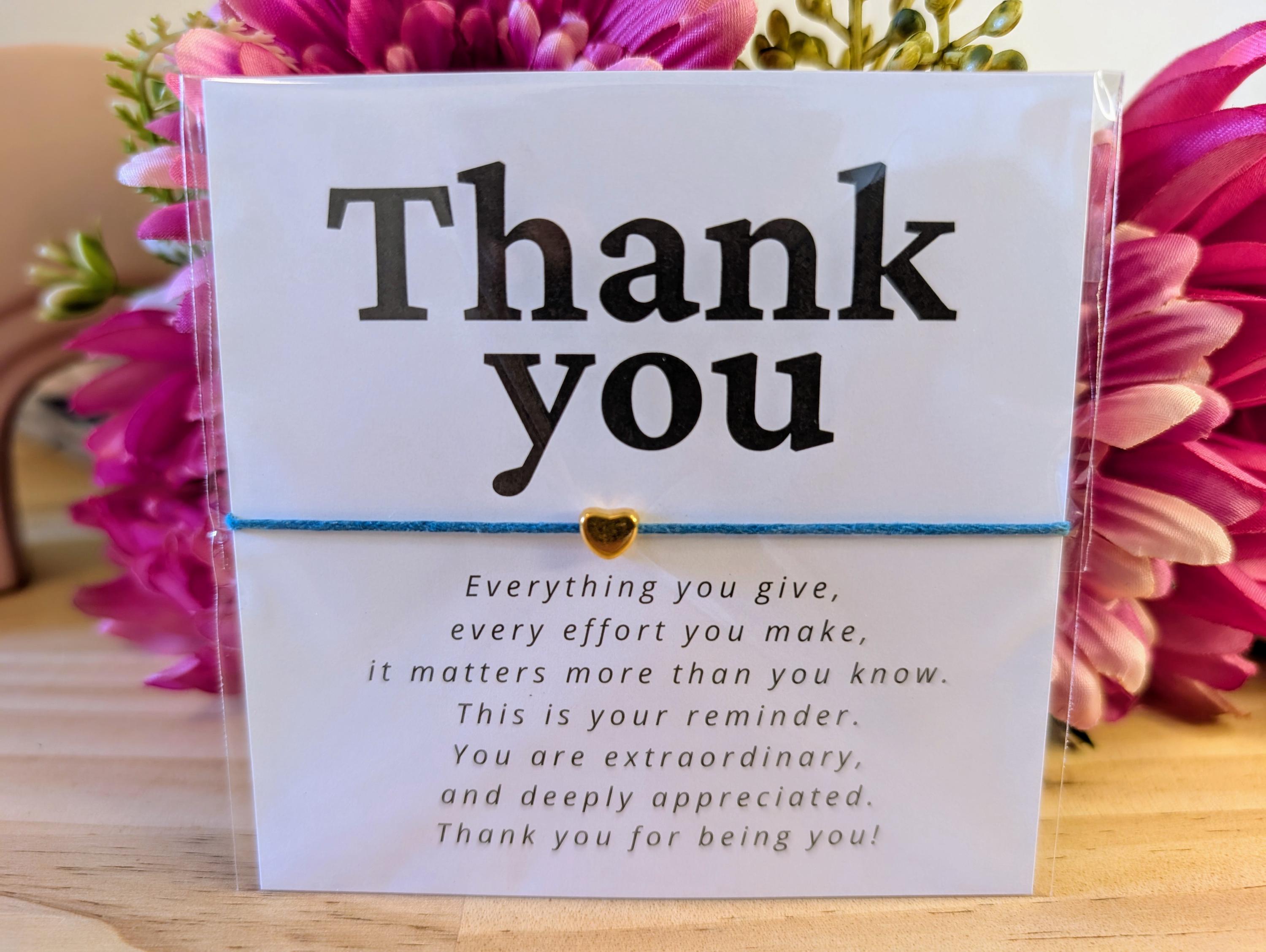 Personalized Thank You Bracelet Card