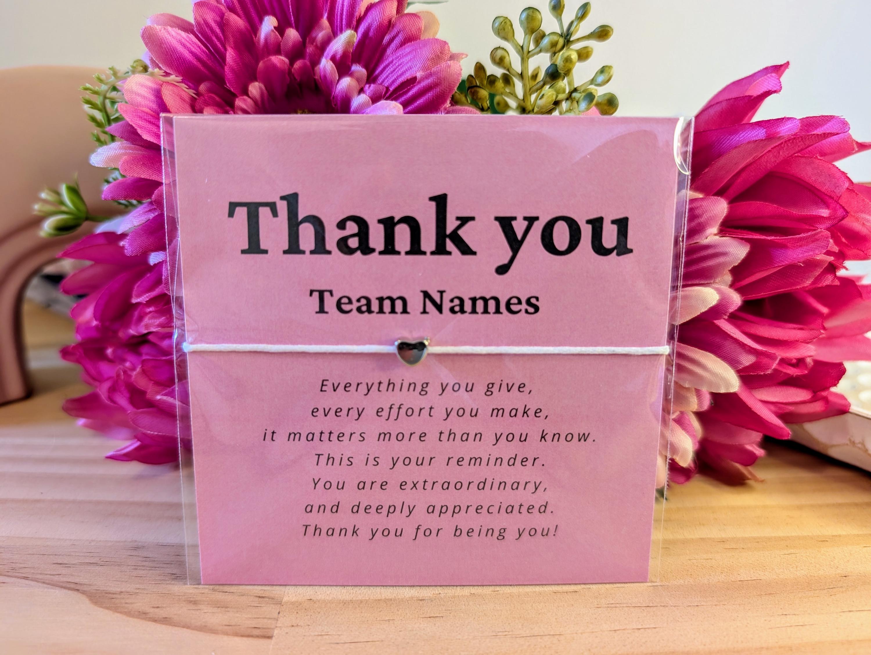 Personalized Thank You Bracelet Card