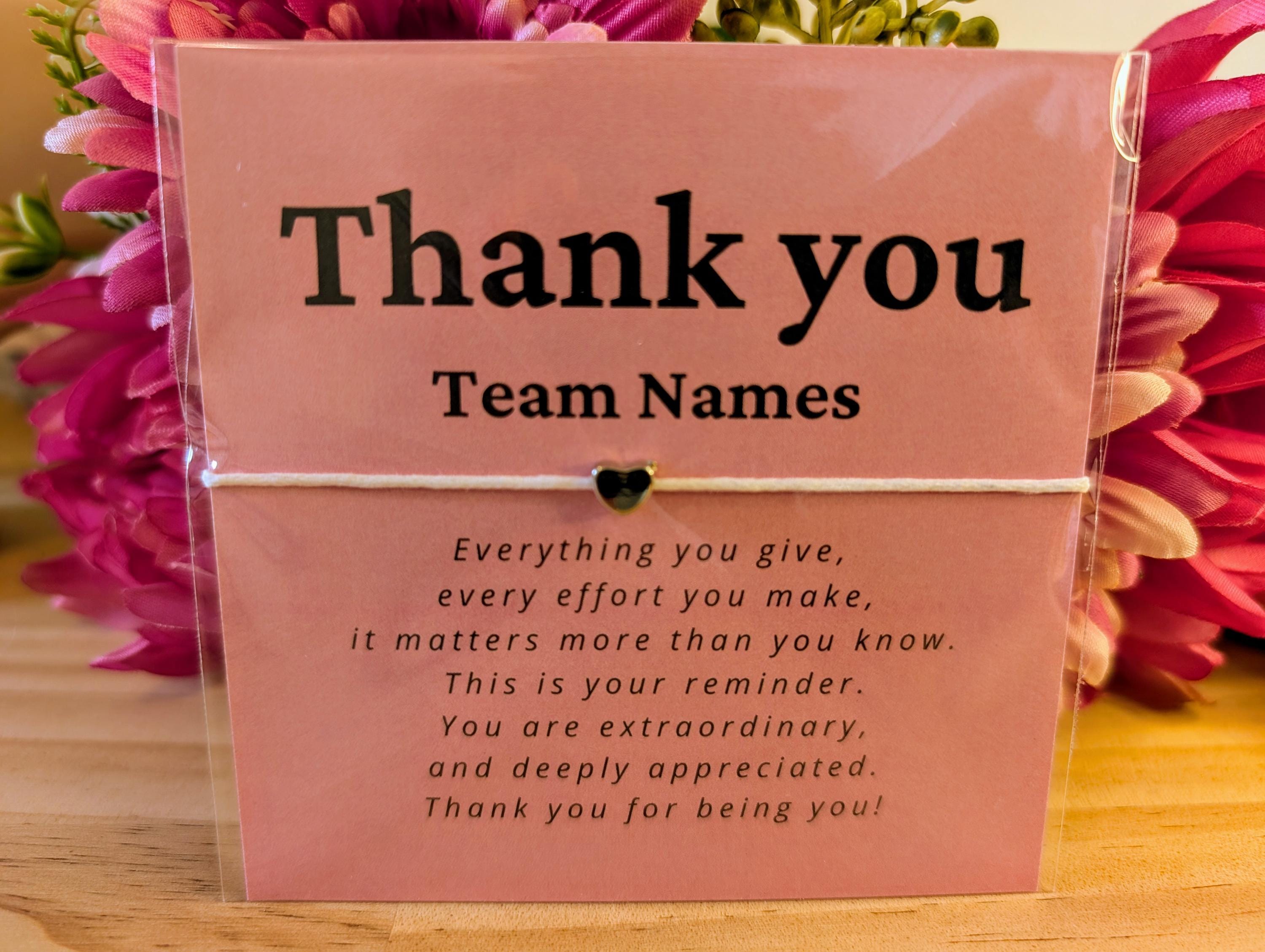 Personalized Thank You Bracelet Card