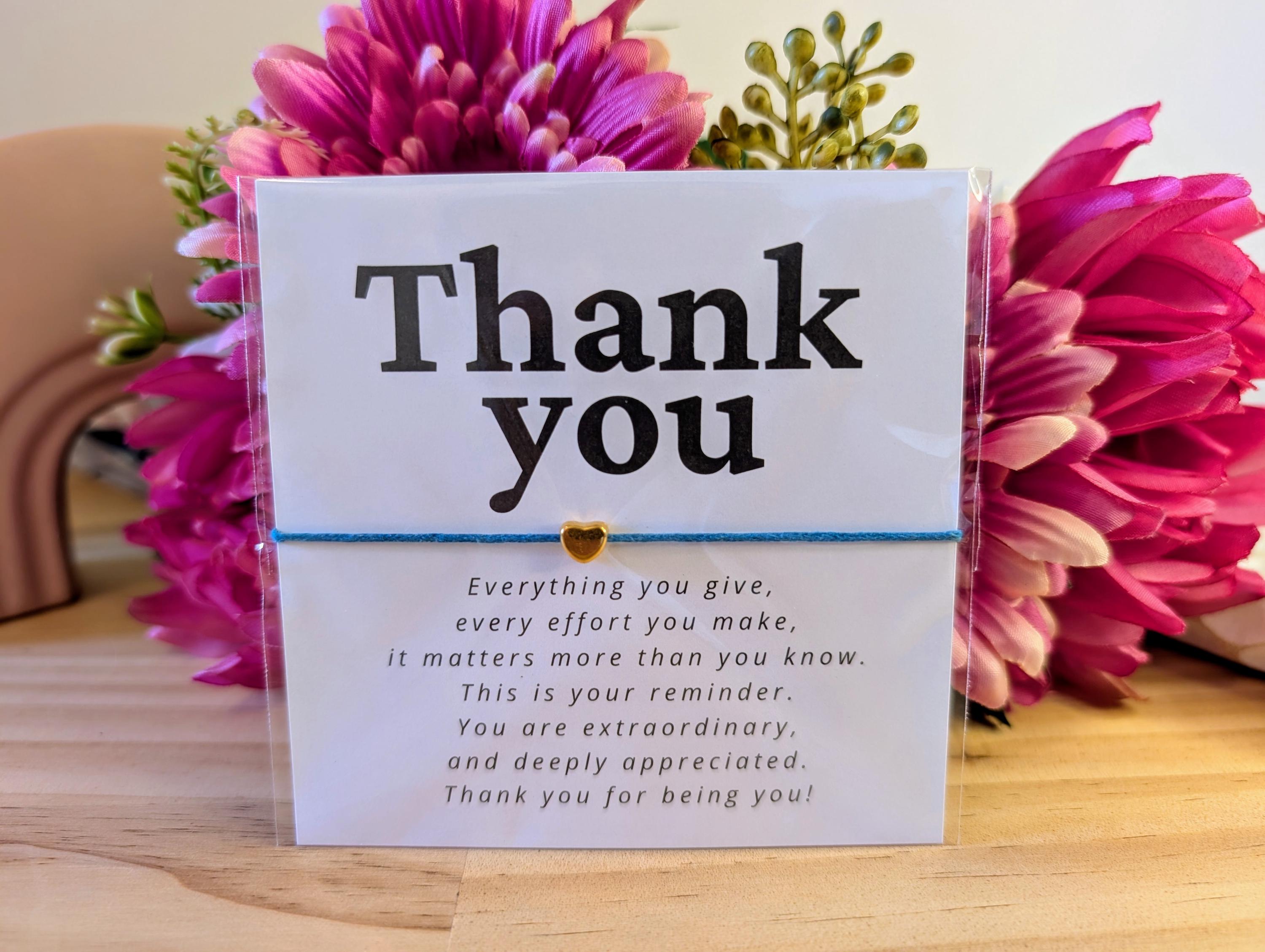Personalized Thank You Bracelet Card