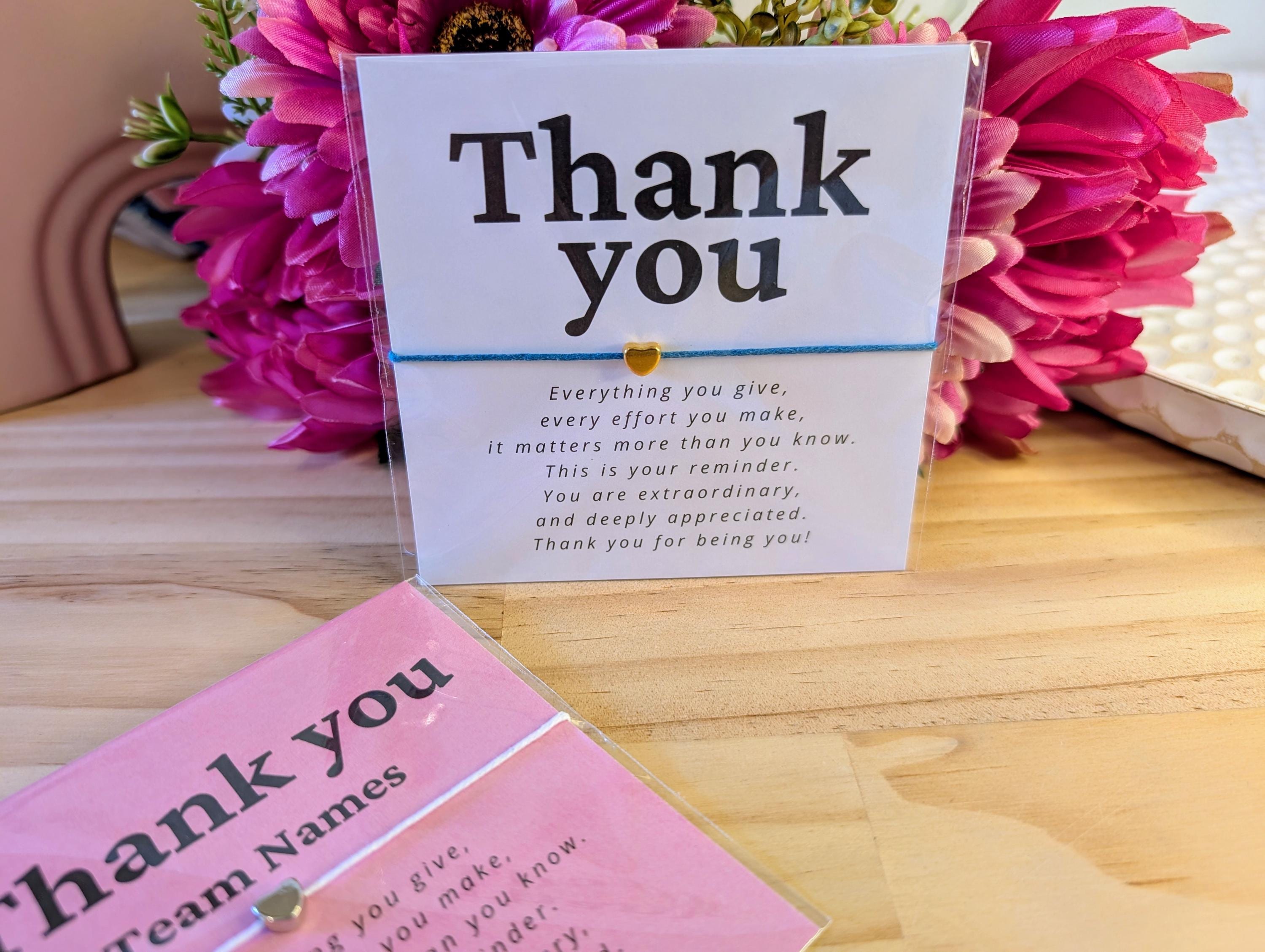 Personalized Thank You Bracelet Card