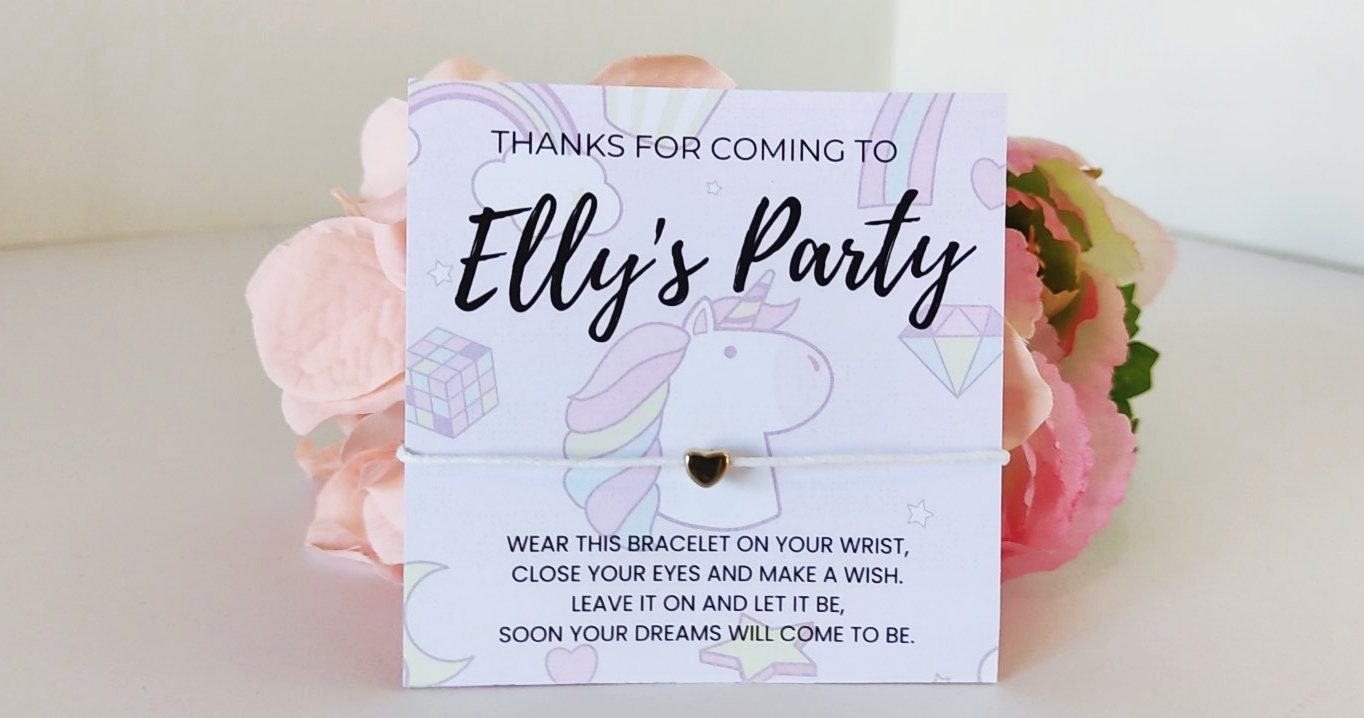 Personalized Unicorn Party Bracelet Favors