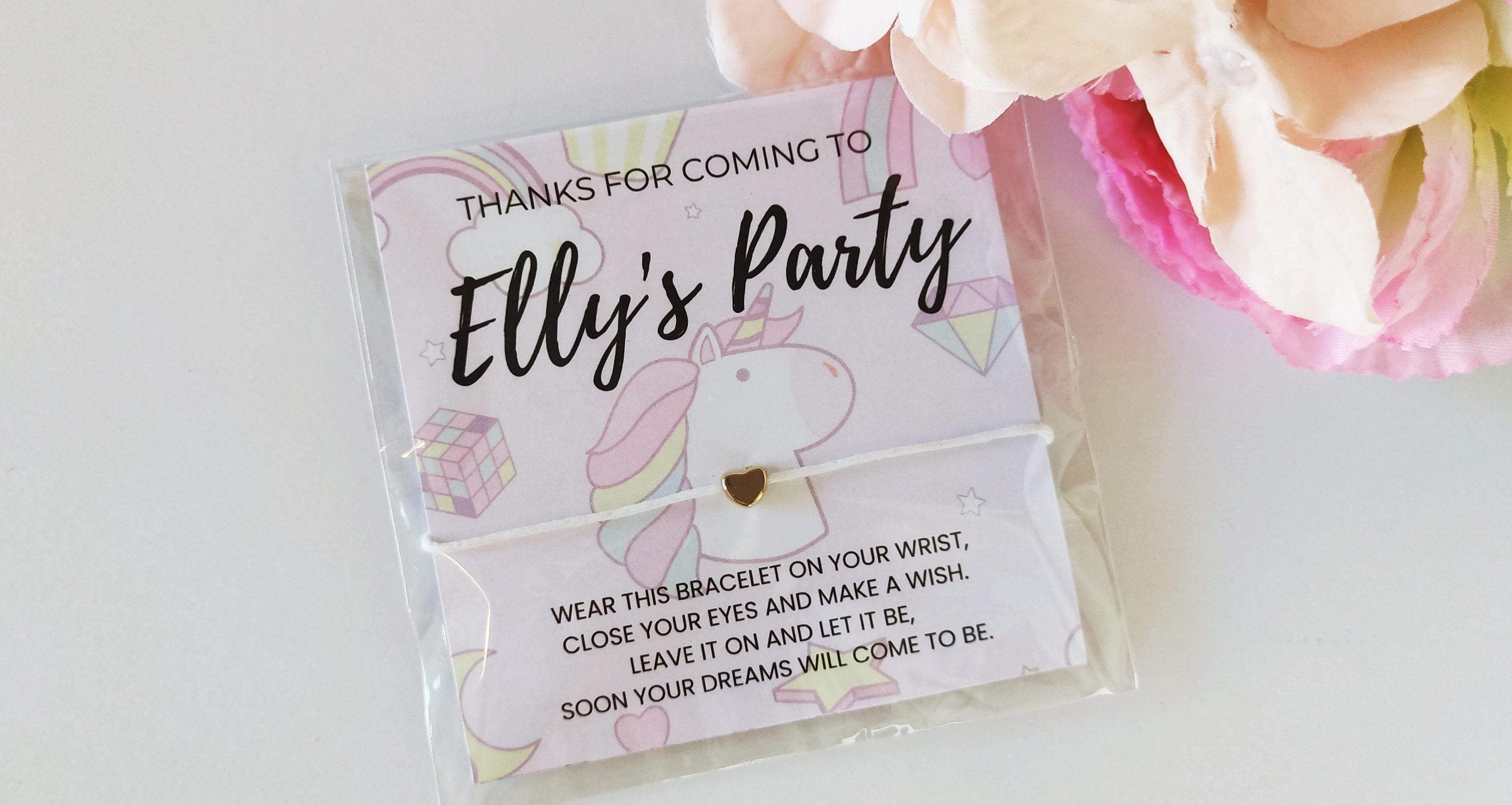 Personalized Unicorn Party Bracelet Favors