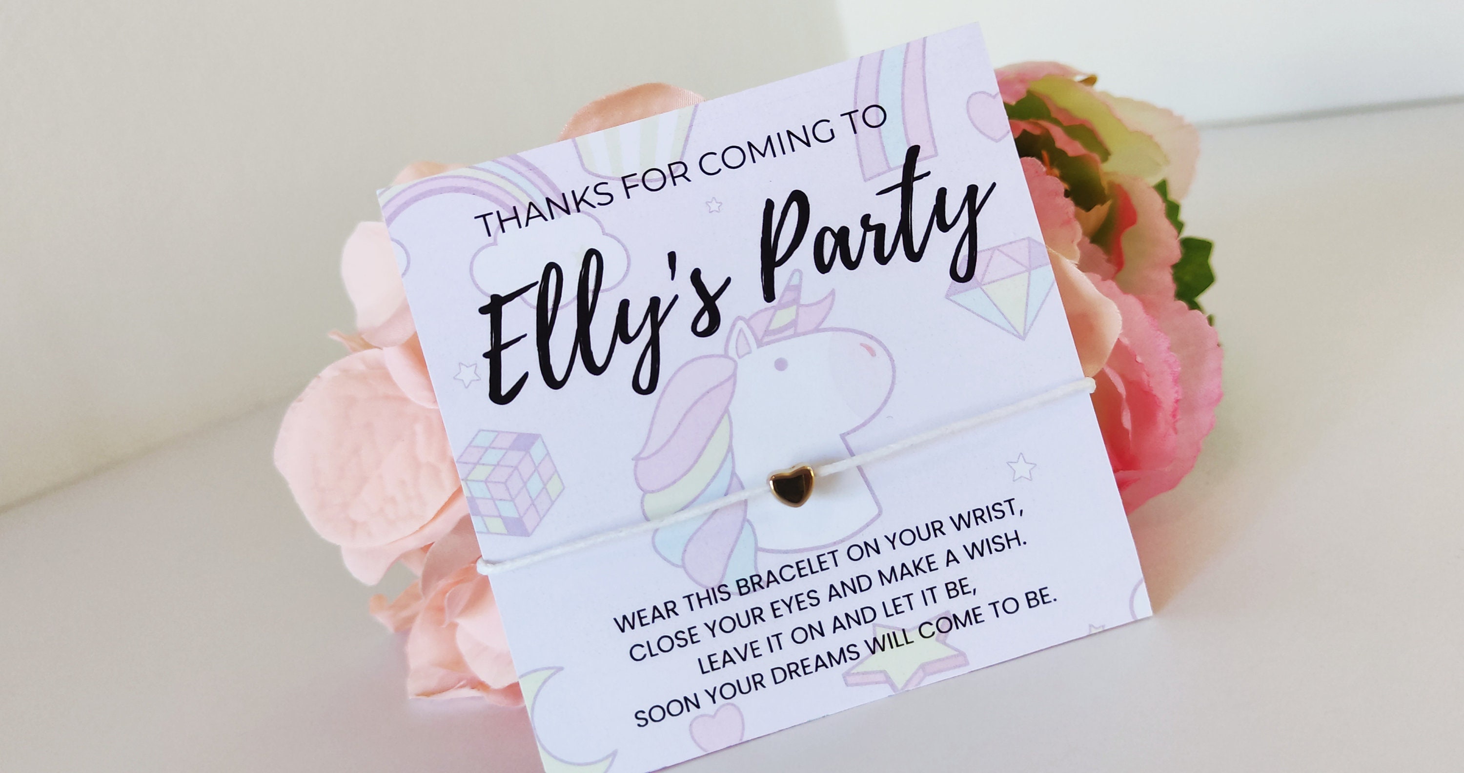 Personalized Unicorn Party Bracelet Favors