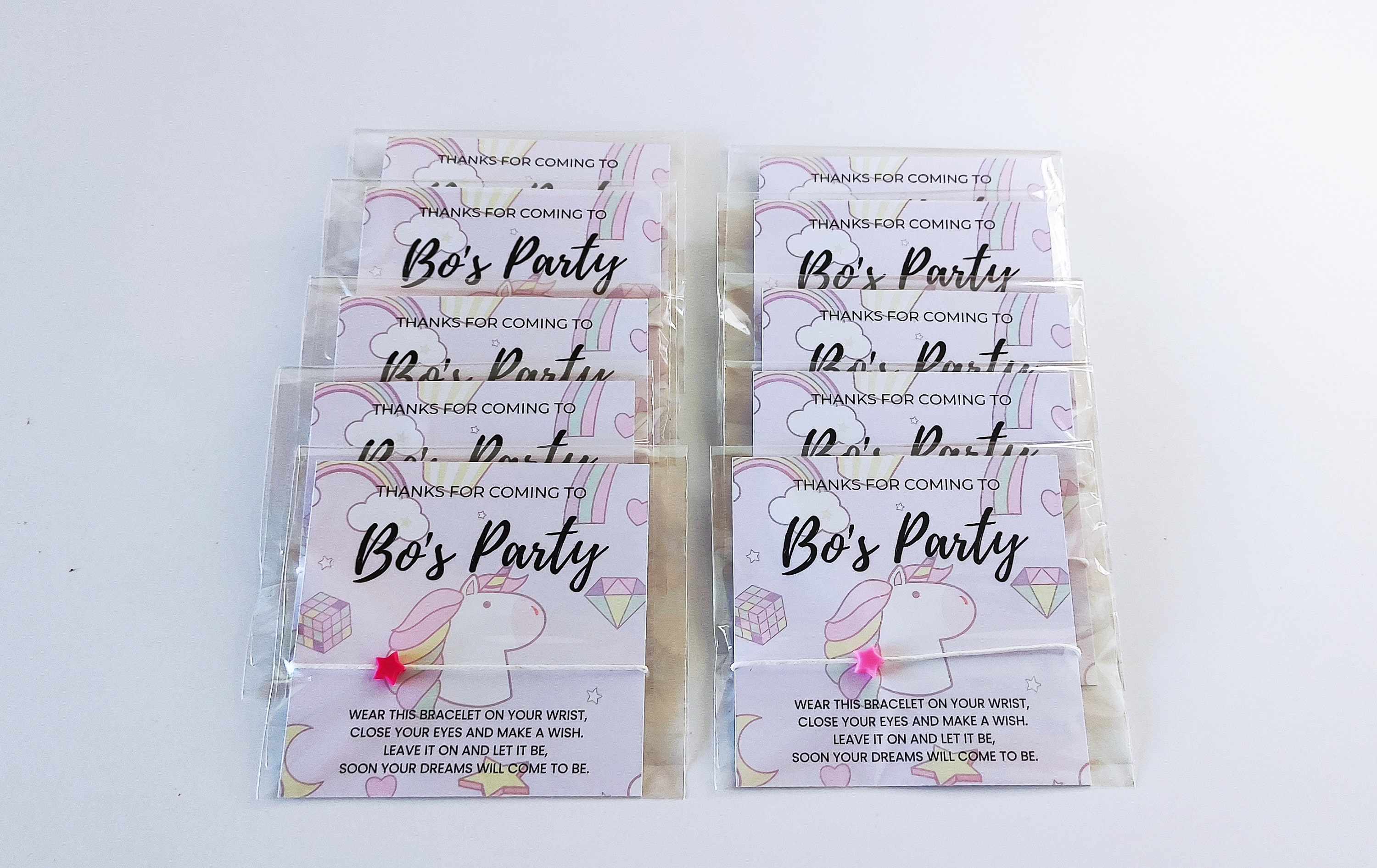 Personalized Unicorn Party Bracelet Favors