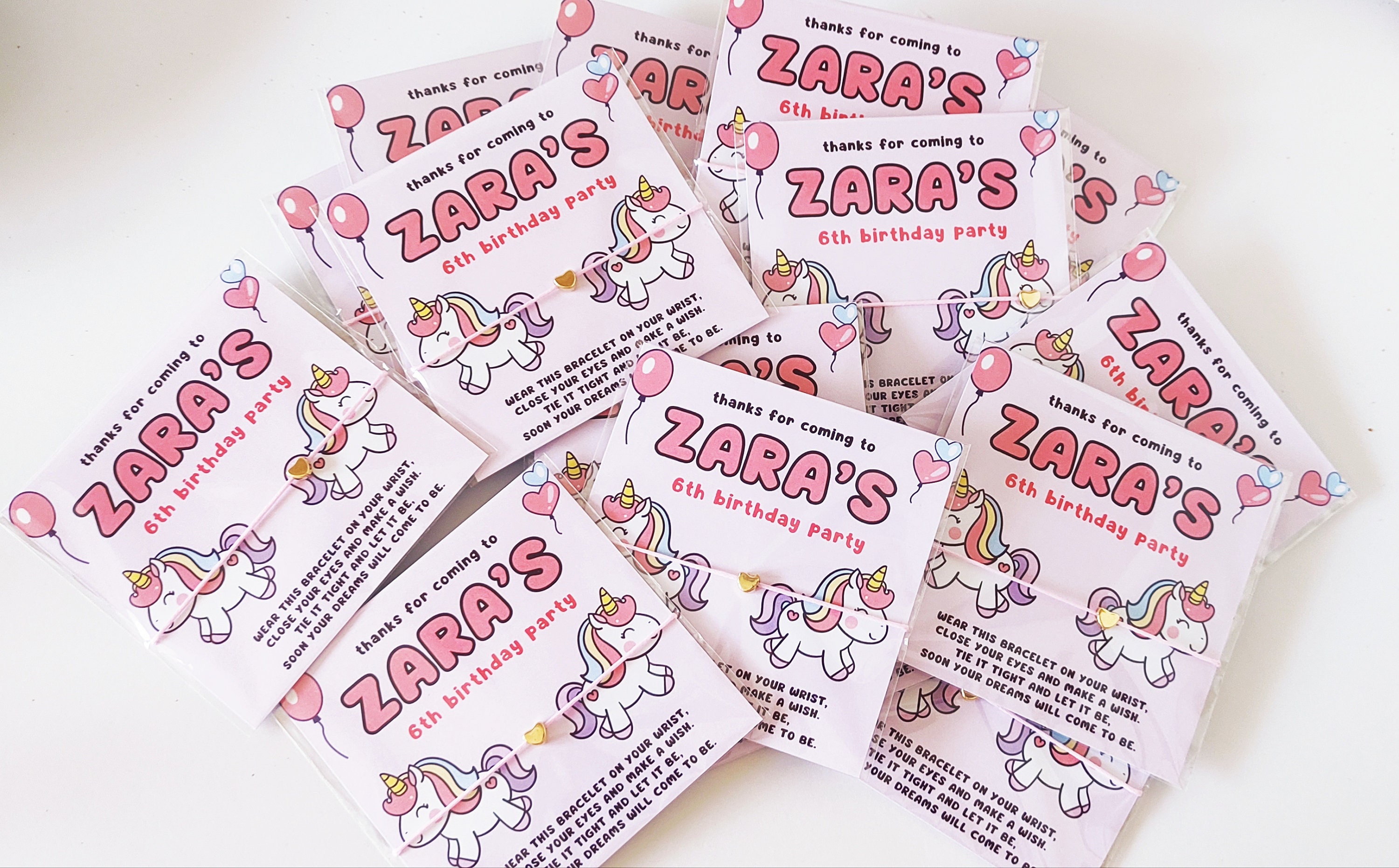 Personalized Unicorn Wish Bracelet Favors