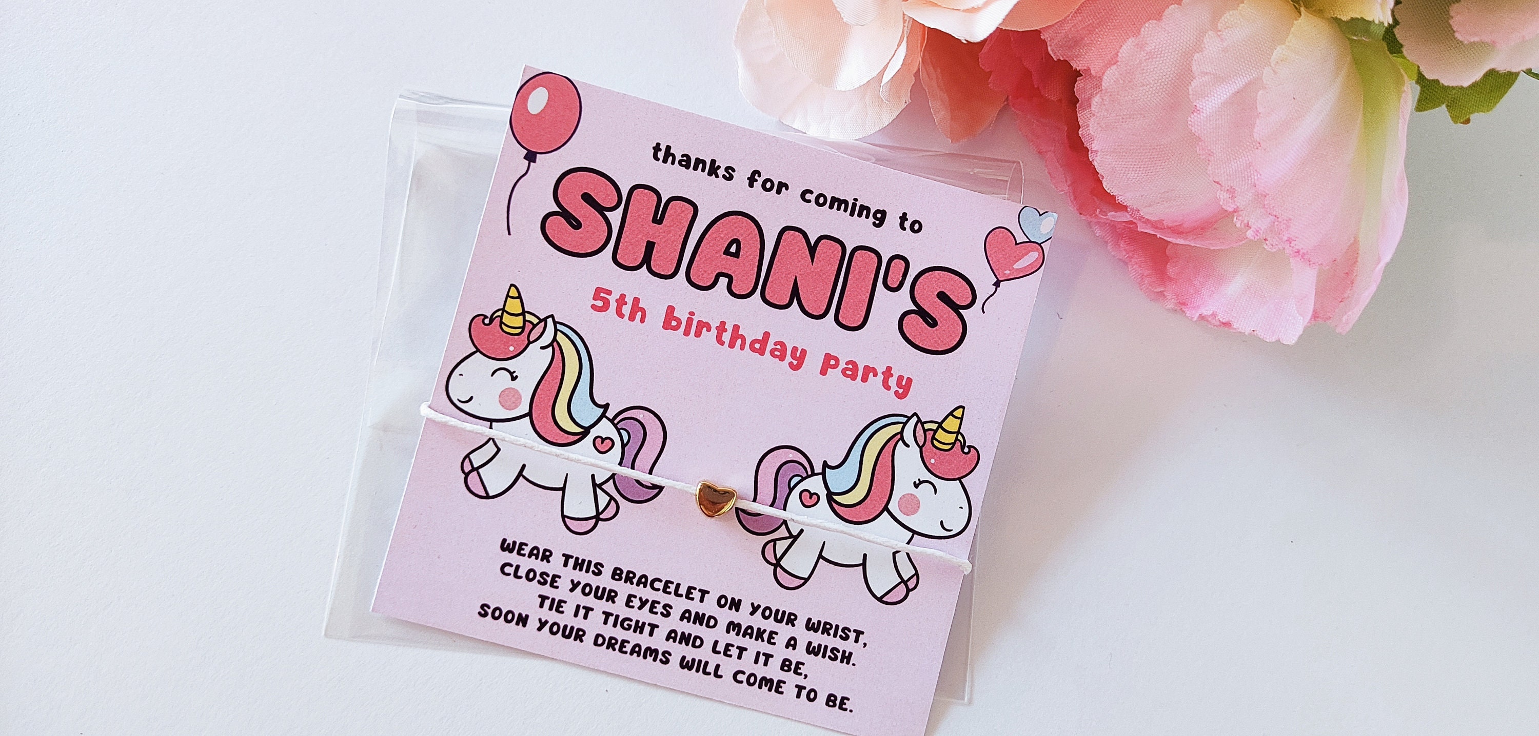 Personalized Unicorn Wish Bracelet Favors