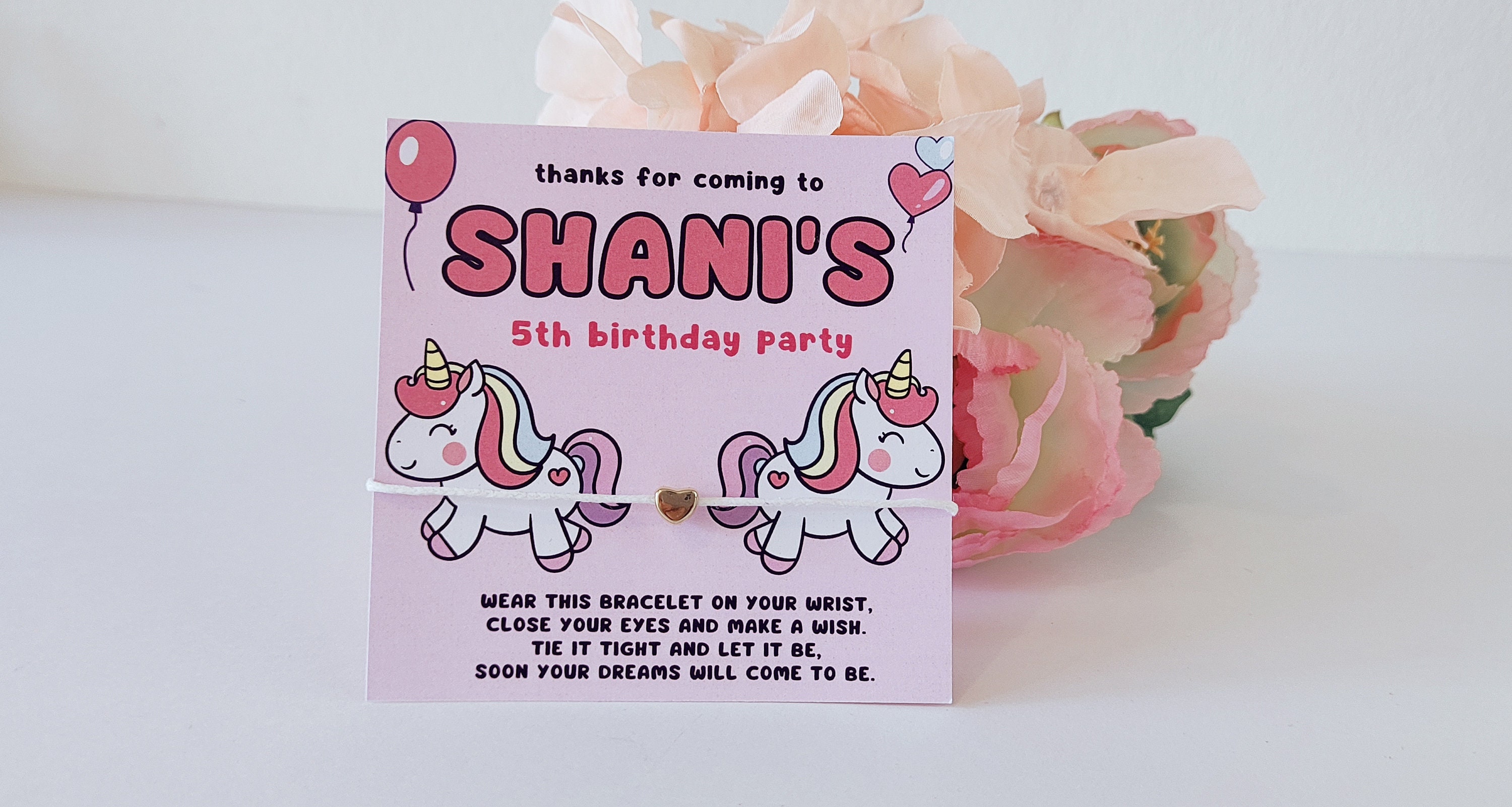 Personalized Unicorn Wish Bracelet Favors