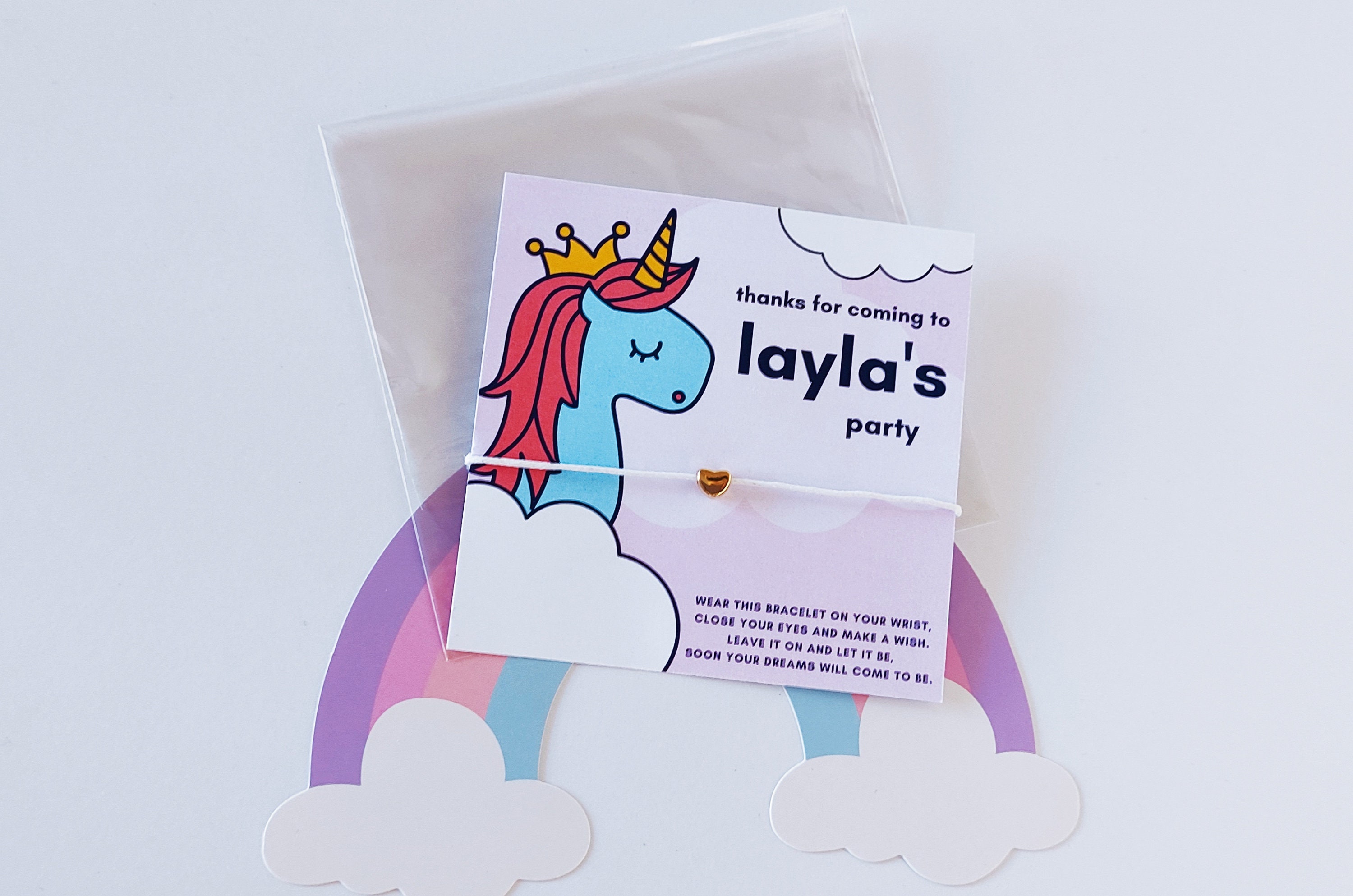 Personalized Unicorn Wish Bracelet Party Favors