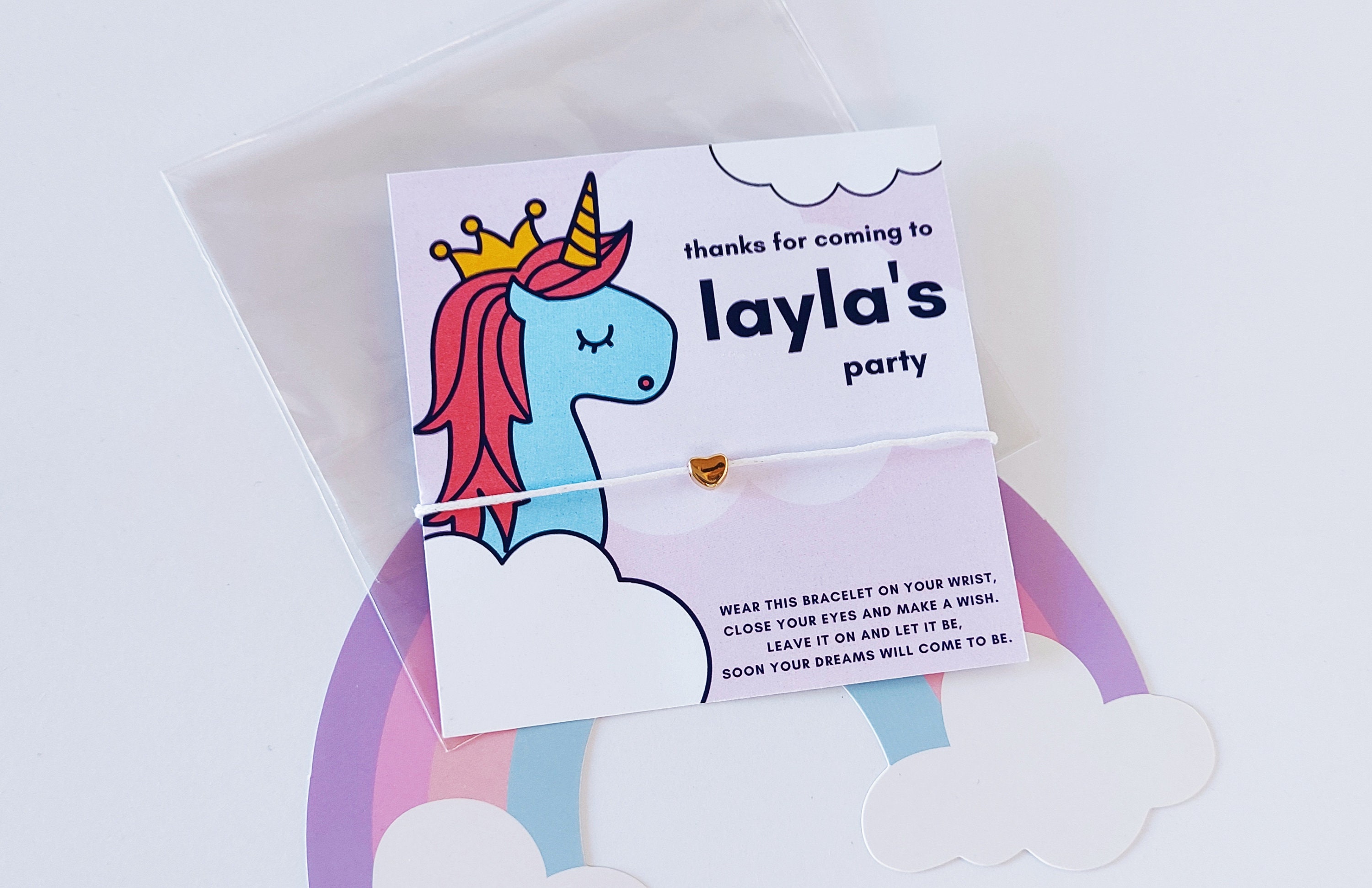 Personalized Unicorn Wish Bracelet Party Favors