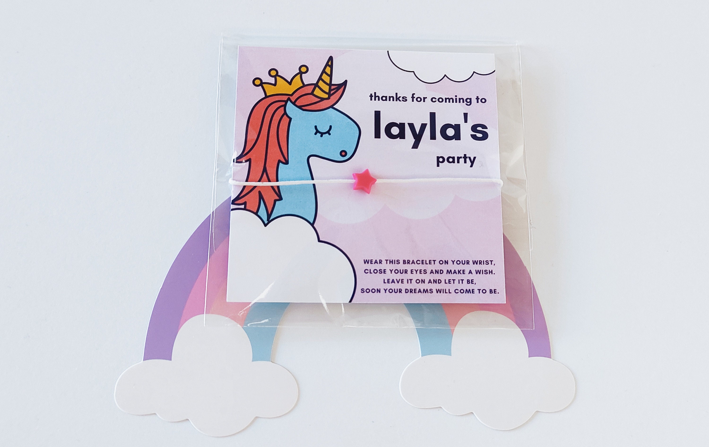 Personalized Unicorn Wish Bracelet Party Favors